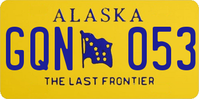 AK license plate GQN053