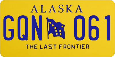 AK license plate GQN061