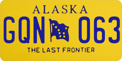 AK license plate GQN063