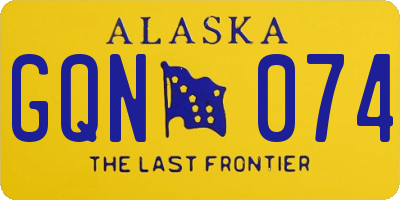 AK license plate GQN074