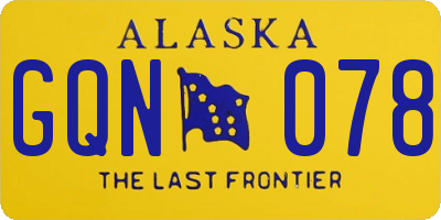 AK license plate GQN078
