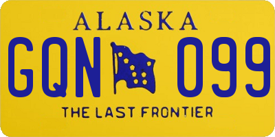 AK license plate GQN099