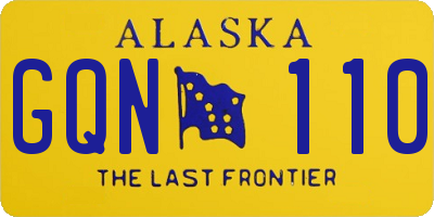 AK license plate GQN110