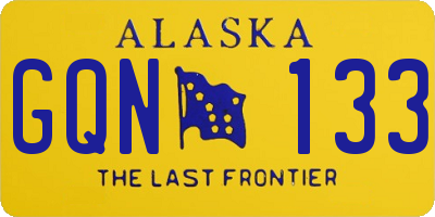 AK license plate GQN133