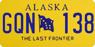 AK license plate GQN138