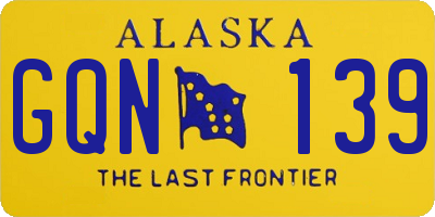 AK license plate GQN139