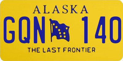 AK license plate GQN140