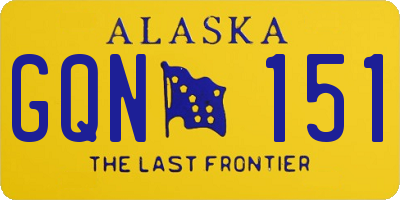 AK license plate GQN151