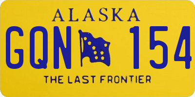 AK license plate GQN154