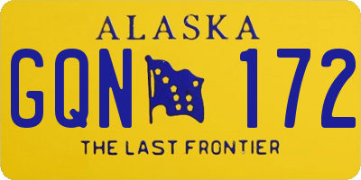 AK license plate GQN172