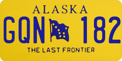 AK license plate GQN182