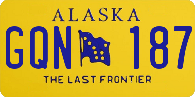 AK license plate GQN187