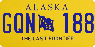 AK license plate GQN188