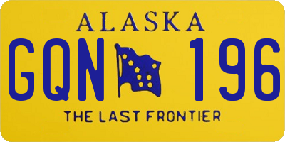 AK license plate GQN196