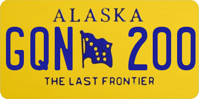 AK license plate GQN200