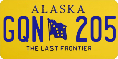 AK license plate GQN205