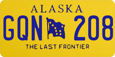 AK license plate GQN208