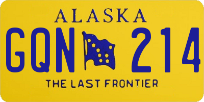 AK license plate GQN214