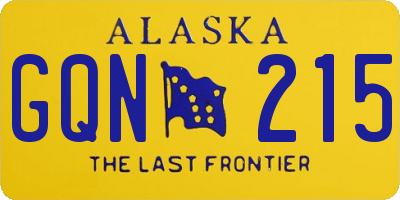 AK license plate GQN215