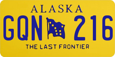 AK license plate GQN216