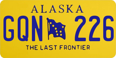 AK license plate GQN226