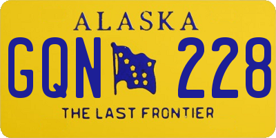 AK license plate GQN228