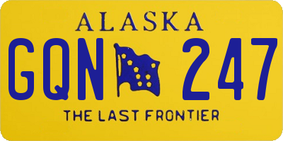AK license plate GQN247