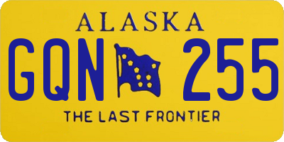 AK license plate GQN255