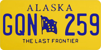 AK license plate GQN259