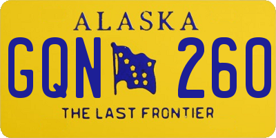 AK license plate GQN260