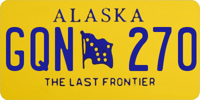 AK license plate GQN270