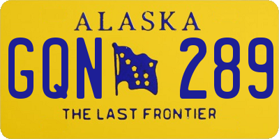 AK license plate GQN289