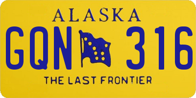 AK license plate GQN316