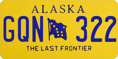 AK license plate GQN322