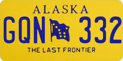 AK license plate GQN332