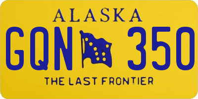 AK license plate GQN350