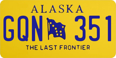 AK license plate GQN351