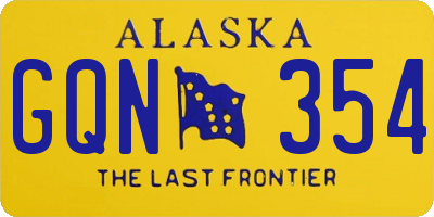 AK license plate GQN354
