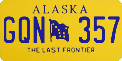 AK license plate GQN357