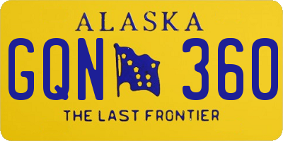 AK license plate GQN360