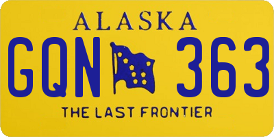 AK license plate GQN363