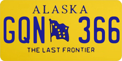 AK license plate GQN366