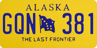 AK license plate GQN381