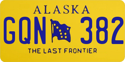 AK license plate GQN382
