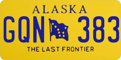 AK license plate GQN383