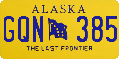 AK license plate GQN385