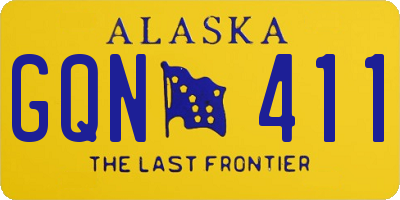 AK license plate GQN411