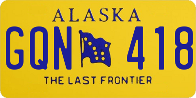 AK license plate GQN418