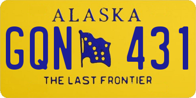 AK license plate GQN431