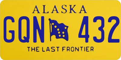 AK license plate GQN432
